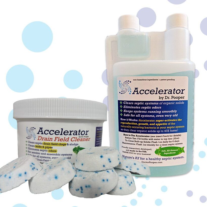 Accelerator by Dr. Pooper® Liquid and Drain Field Cleaner tablets